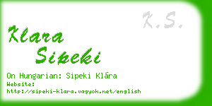 klara sipeki business card