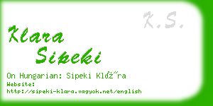 klara sipeki business card